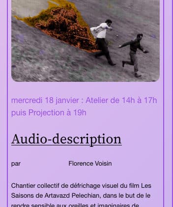 Audio-descriptions avec Florence Voisin