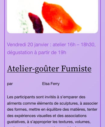 Atelier-goûter fumiste avec Elsa Asle